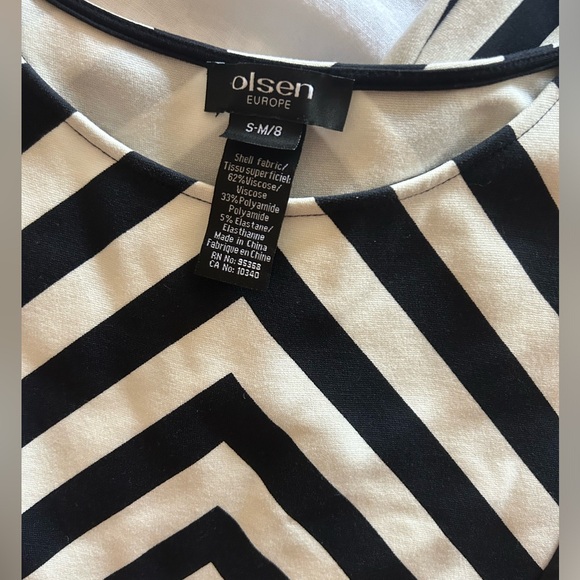 Striped black and white Olsen dress - Picture 3 of 4